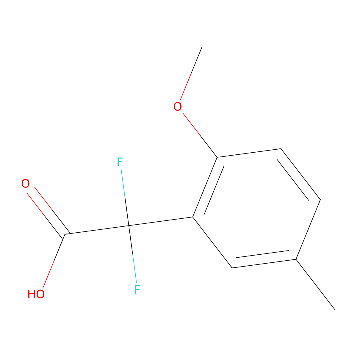 2,2-Difluoro-2-(2-methoxy-5-methylphenyl)acetic acid molecular structure, CAS 1343778-22-2