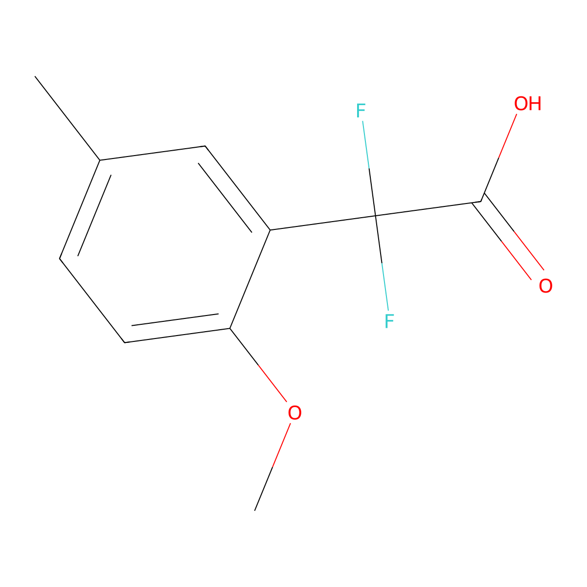 2,2-Difluoro-2-(2-methoxy-5-methylphenyl)acetic acid molecular structure, CAS 1343778-22-2