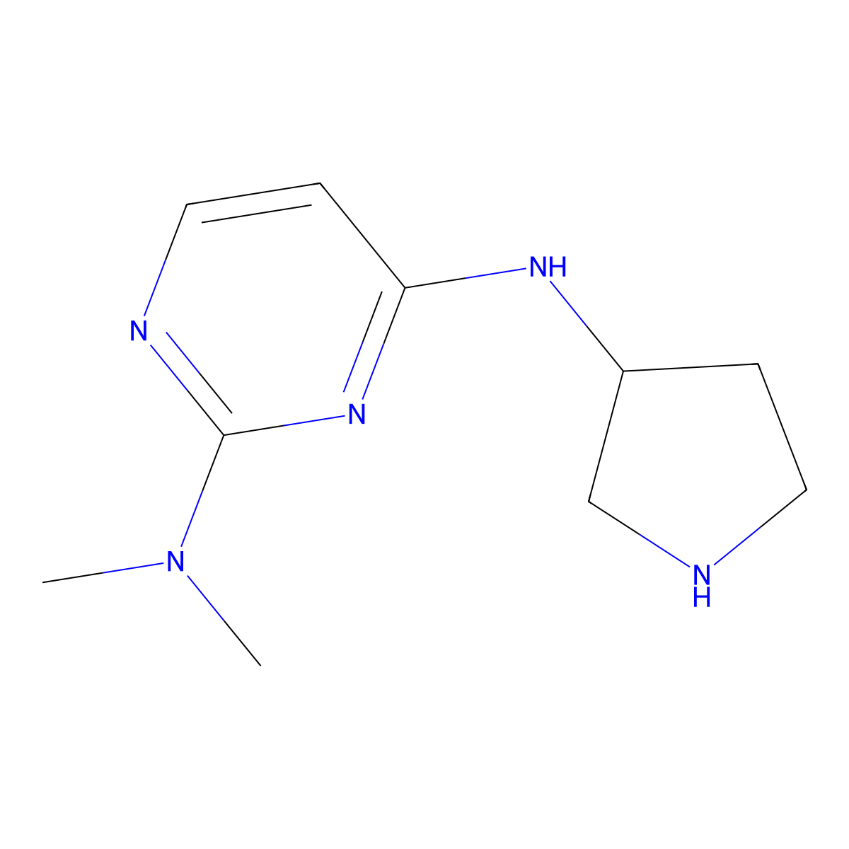 N2,N2-dimethyl-N4-(pyrrolidin-3-yl)pyrimidine-2,4-diamine molecular structure, CAS 1343779-84-9
