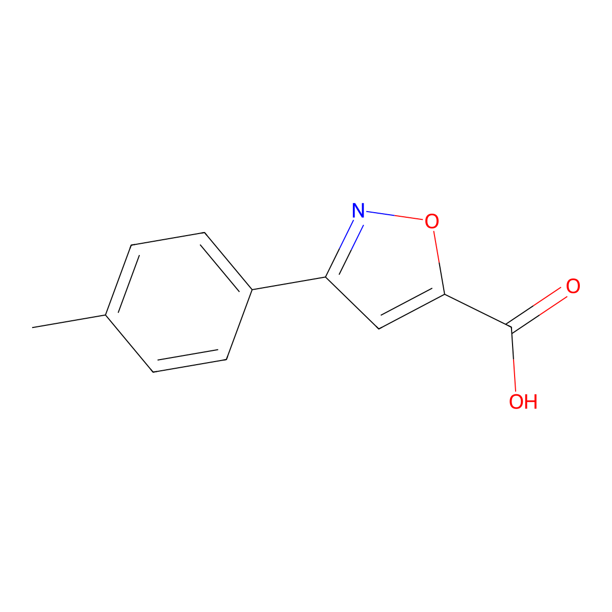 3-(4-Methylphenyl)-1,2-oxazole-5-carboxylic acid molecular structure, CAS 134378-95-3