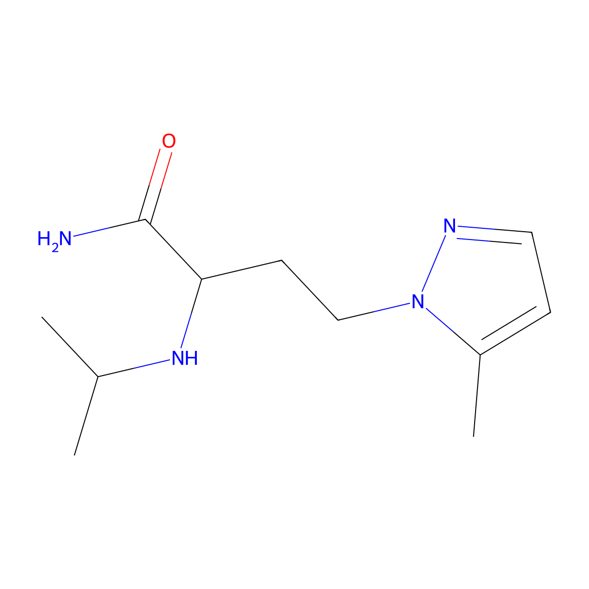 2-(Isopropylamino)-4-(5-methyl-1h-pyrazol-1-yl)butanamide molecular structure, CAS 1343783-48-1