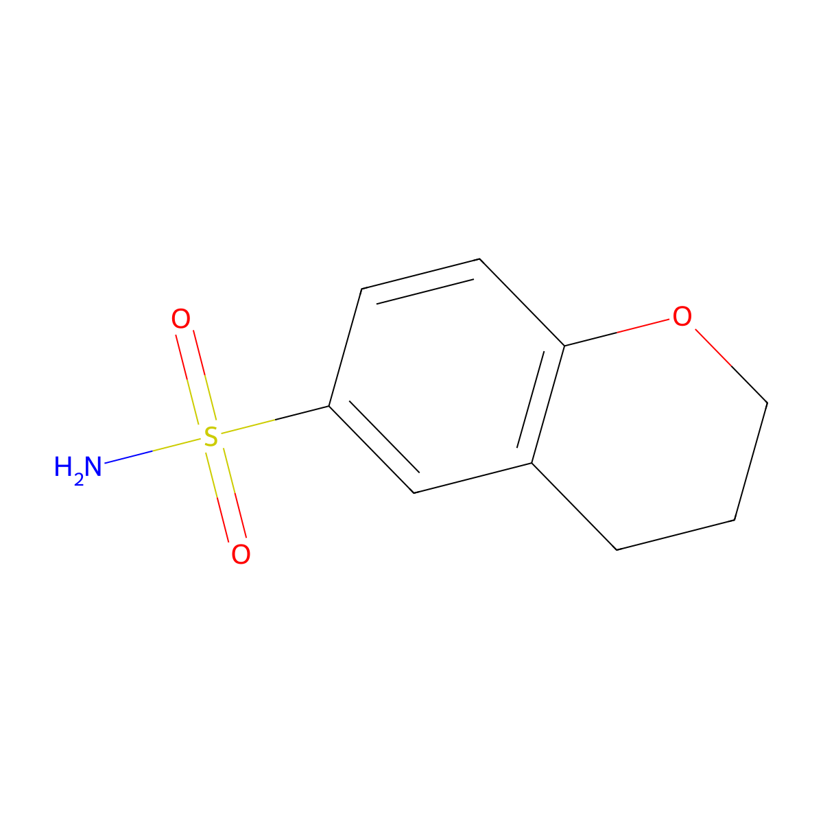 3,4-dihydro-2H-1-benzopyran-6-sulfonamide molecular structure, CAS 1343785-39-6