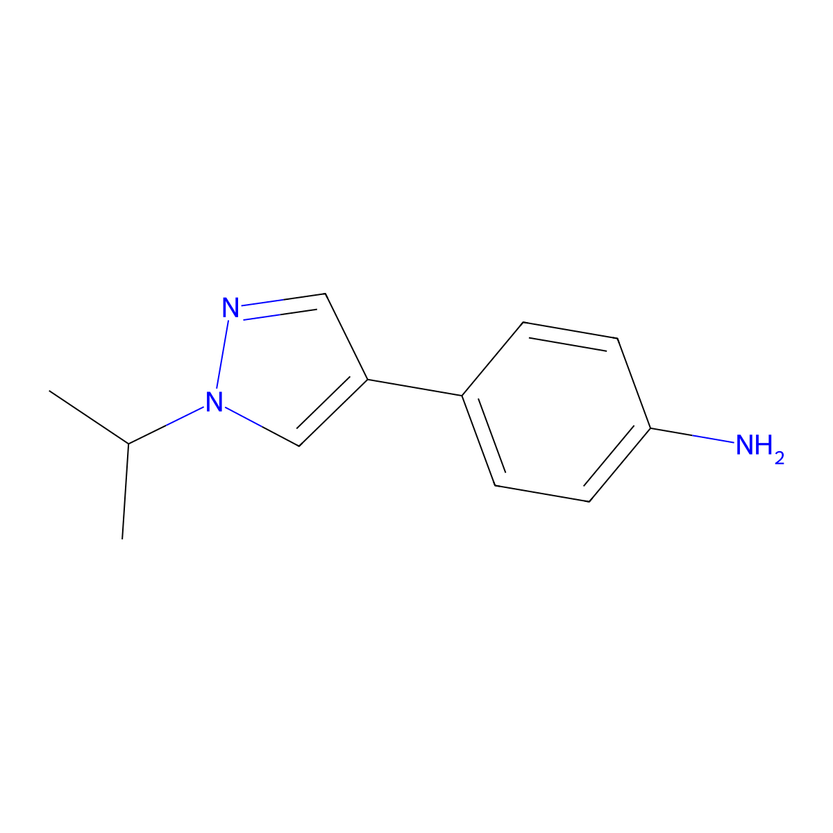 4-(1-isopropyl-1H-pyrazol-4-yl)aniline molecular structure, CAS 1343786-26-4