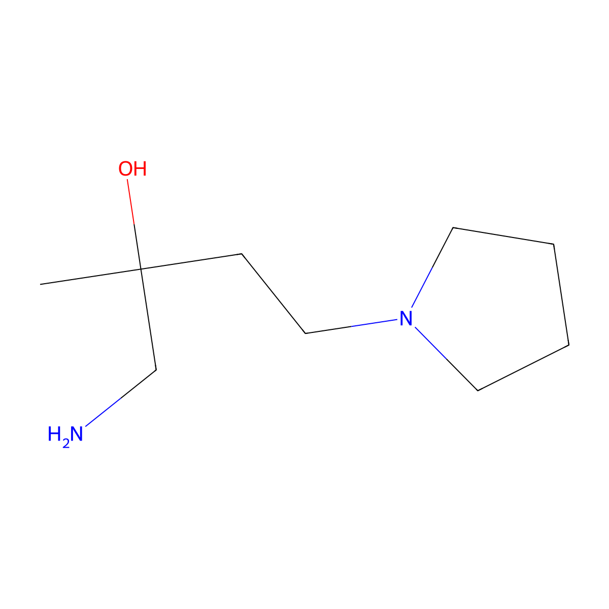 1-Amino-2-methyl-4-(pyrrolidin-1-yl)butan-2-ol molecular structure, CAS 1343786-83-3