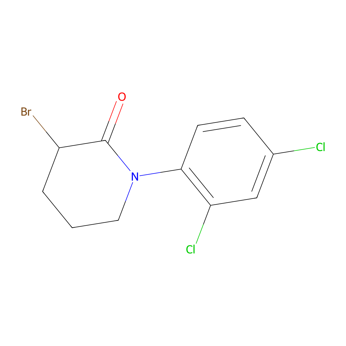 3-Bromo-1-(2,4-dichlorophenyl)piperidin-2-one molecular structure, CAS 1343787-72-3