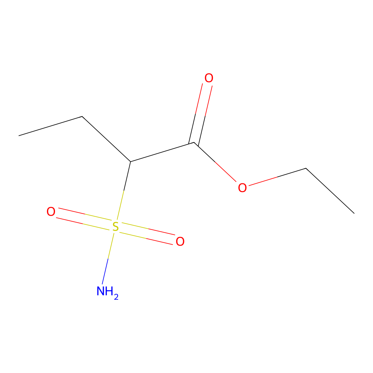 Ethyl 2-sulfamoylbutanoate molecular structure, CAS 1343788-14-6