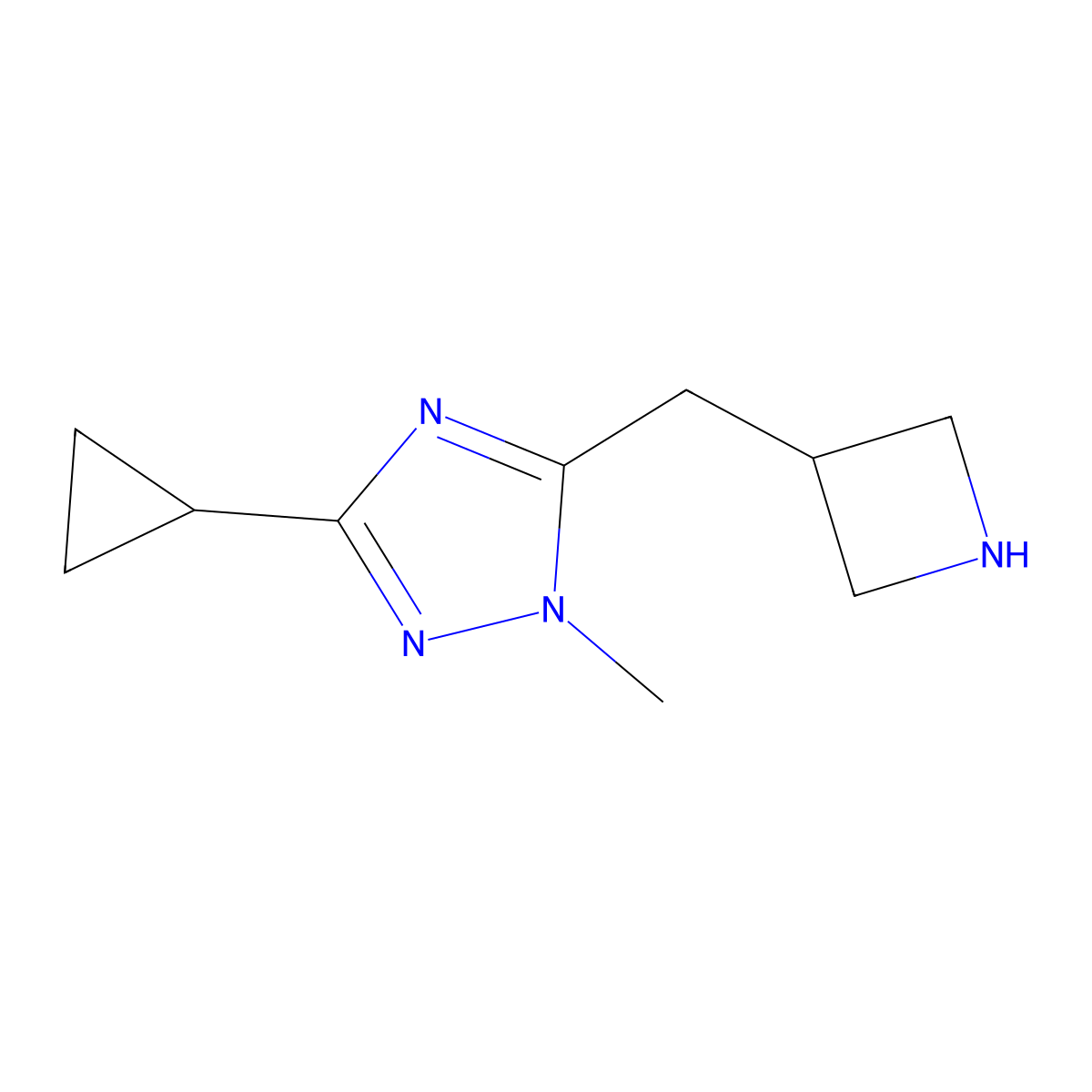 5-(Azetidin-3-ylmethyl)-3-cyclopropyl-1-methyl-1h-1,2,4-triazole molecular structure, CAS 1343789-65-0