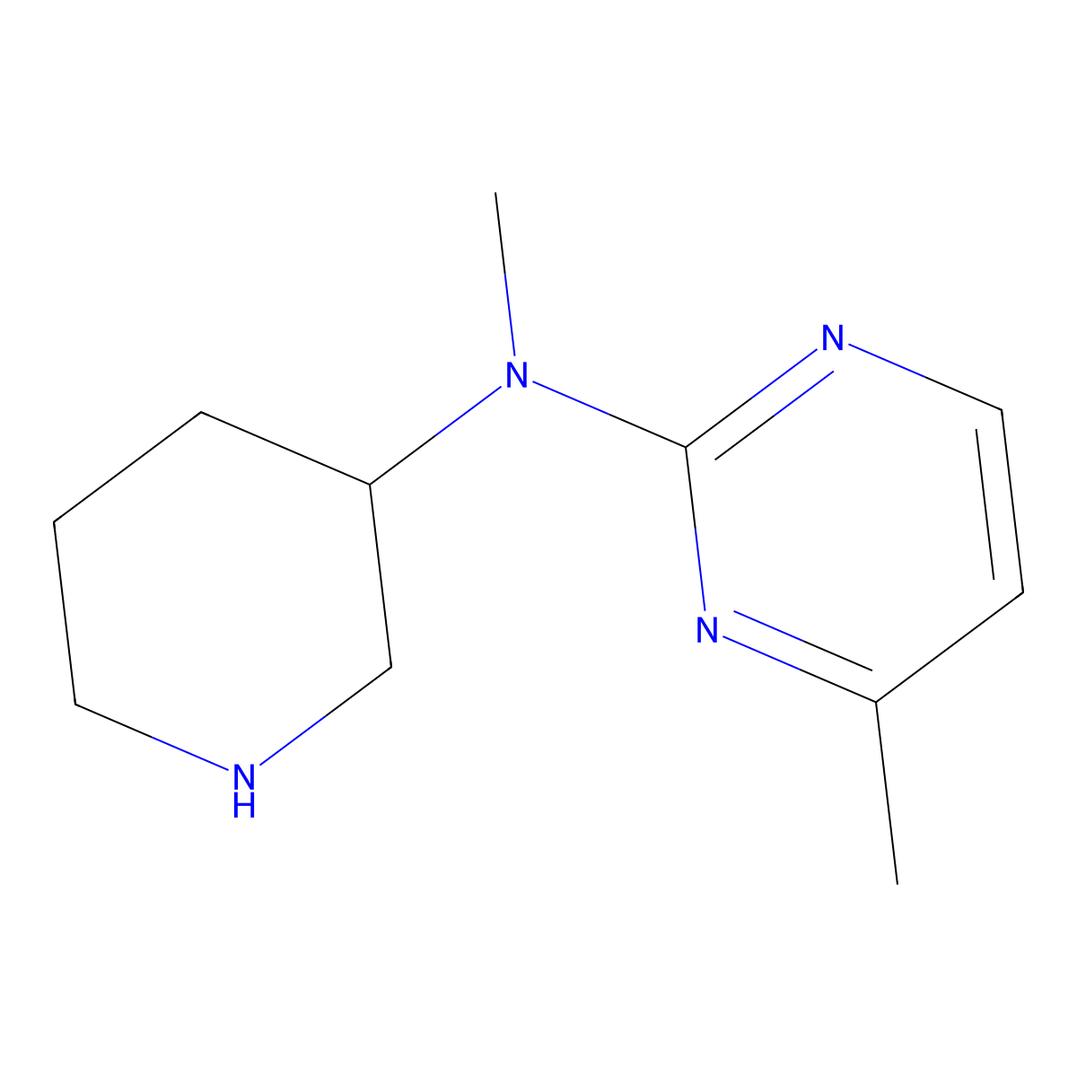 N,4-dimethyl-N-(piperidin-3-yl)pyrimidin-2-amine molecular structure, CAS 1343792-91-5
