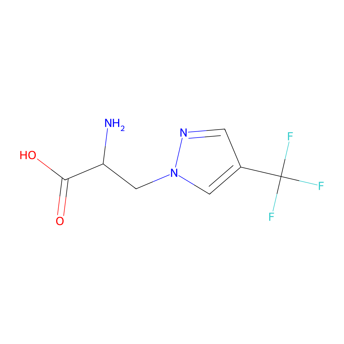 2-Amino-3-(4-(trifluoromethyl)-1h-pyrazol-1-yl)propanoic acid molecular structure, CAS 1343793-40-7