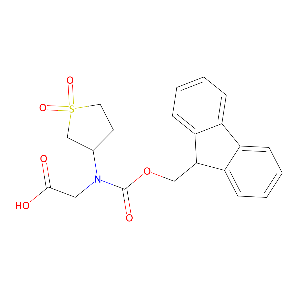 2-[(1,1-dioxo-1lambda6-thiolan-3-yl)({[(9H-fluoren-9-yl)methoxy]carbonyl})amino]acetic acid molecular structure, CAS 1343794-31-9
