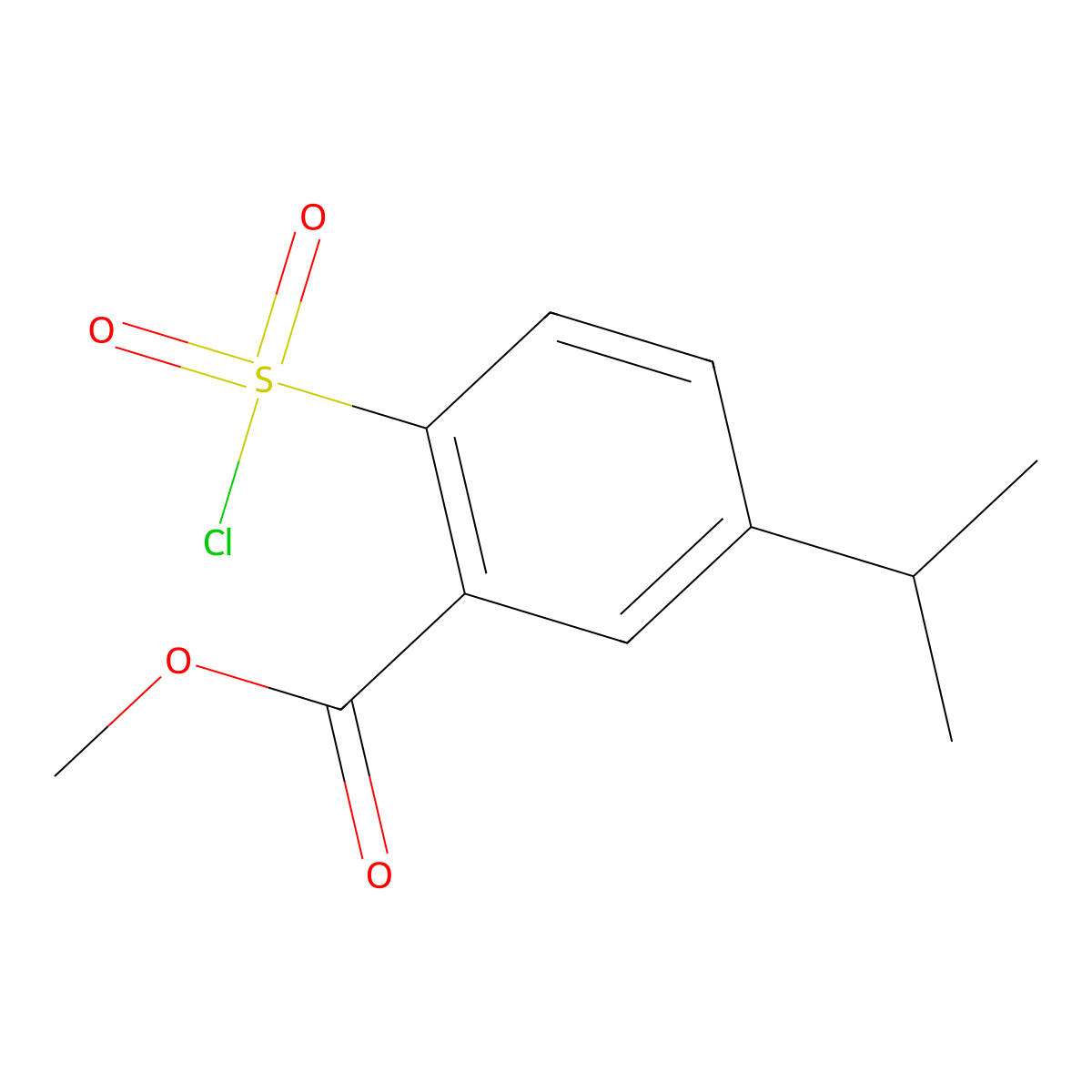 Methyl 2-(chlorosulfonyl)-5-(propan-2-yl)benzoate molecular structure, CAS 1343794-72-8