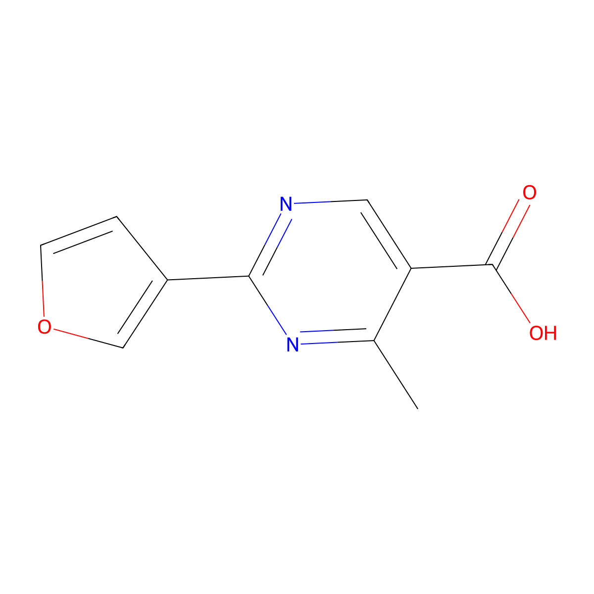 2-(Furan-3-yl)-4-methylpyrimidine-5-carboxylic acid molecular structure, CAS 1343794-88-6