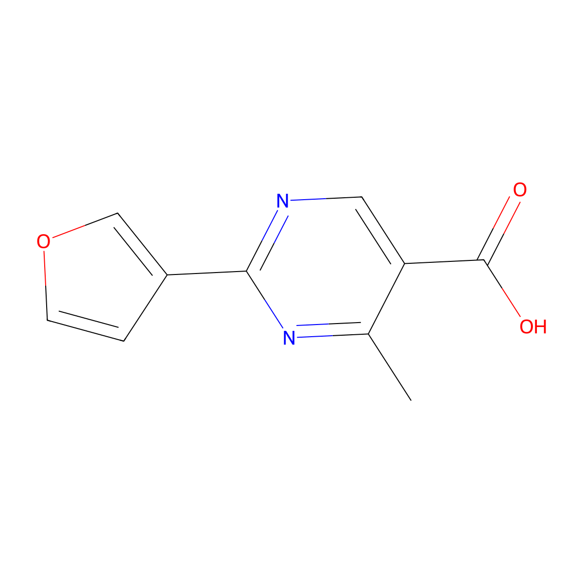 2-(Furan-3-yl)-4-methylpyrimidine-5-carboxylic acid molecular structure, CAS 1343794-88-6