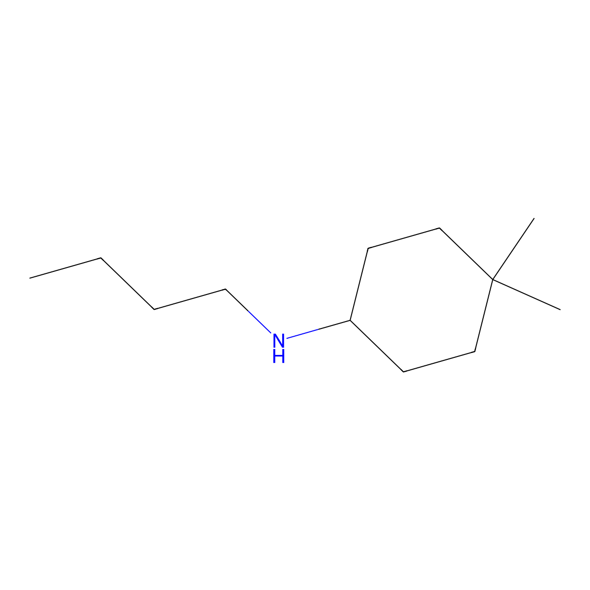 N-butyl-4,4-dimethylcyclohexan-1-amine molecular structure, CAS 1343794-90-0