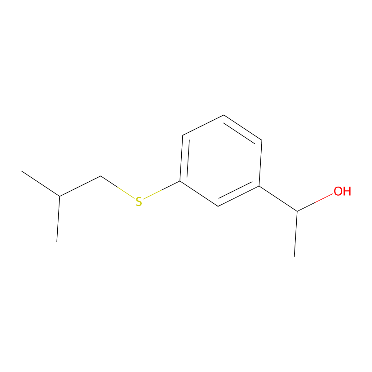 1-(3-(Isobutylthio)phenyl)ethanol molecular structure, CAS 1343796-34-8
