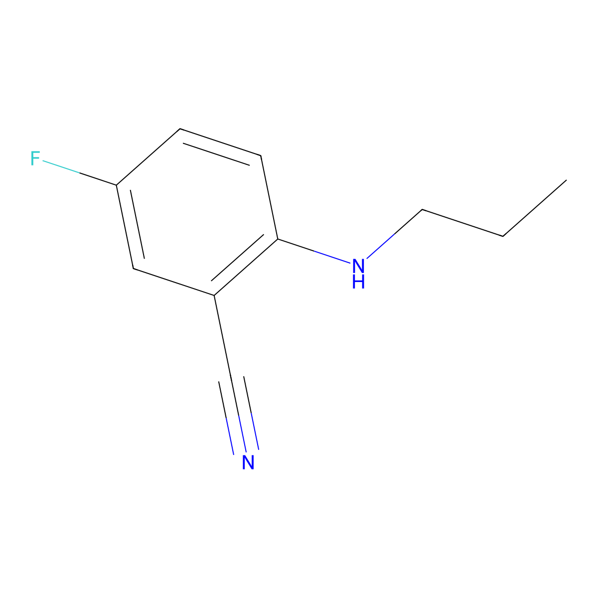 5-Fluoro-2-(propylamino)benzonitrile molecular structure, CAS 1343796-44-0