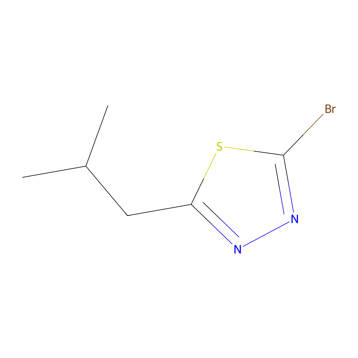 2-Bromo-5-isobutyl-1,3,4-thiadiazole molecular structure, CAS 1343796-64-4