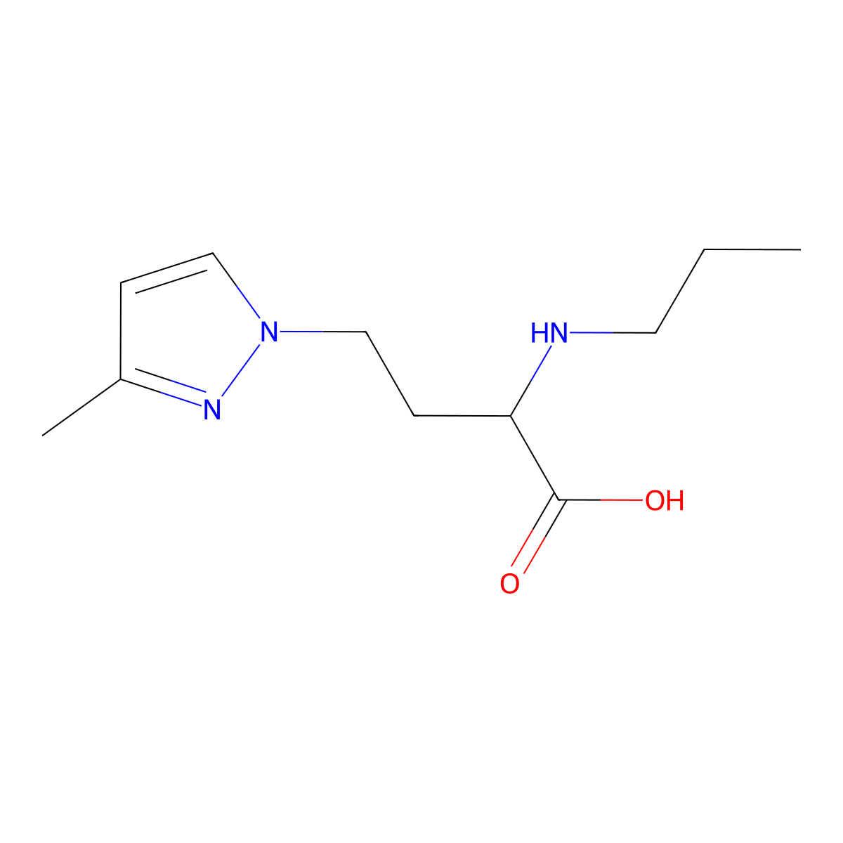 4-(3-Methyl-1h-pyrazol-1-yl)-2-(propylamino)butanoic acid molecular structure, CAS 1343798-49-1
