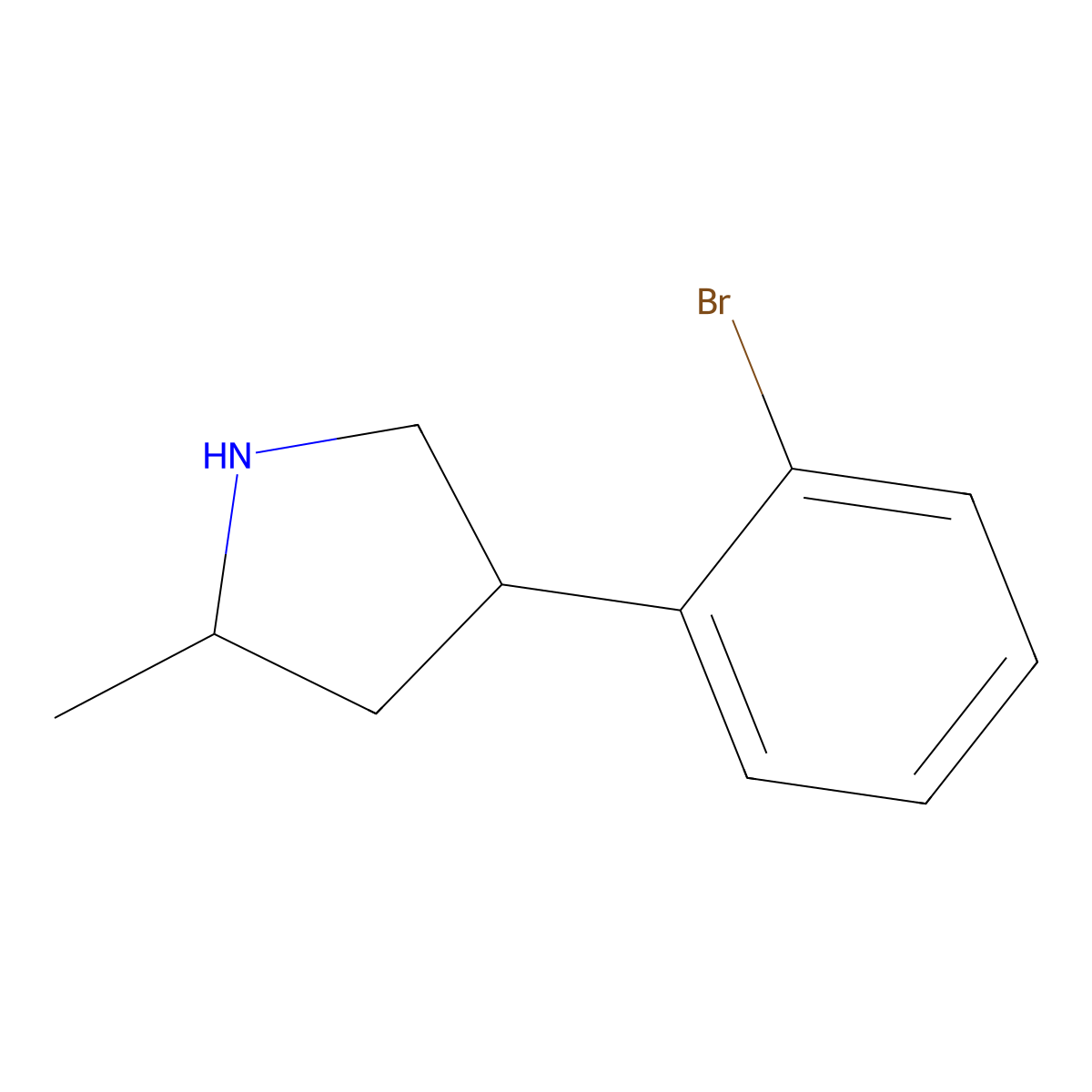 4-(2-Bromophenyl)-2-methylpyrrolidine molecular structure, CAS 1343798-66-2
