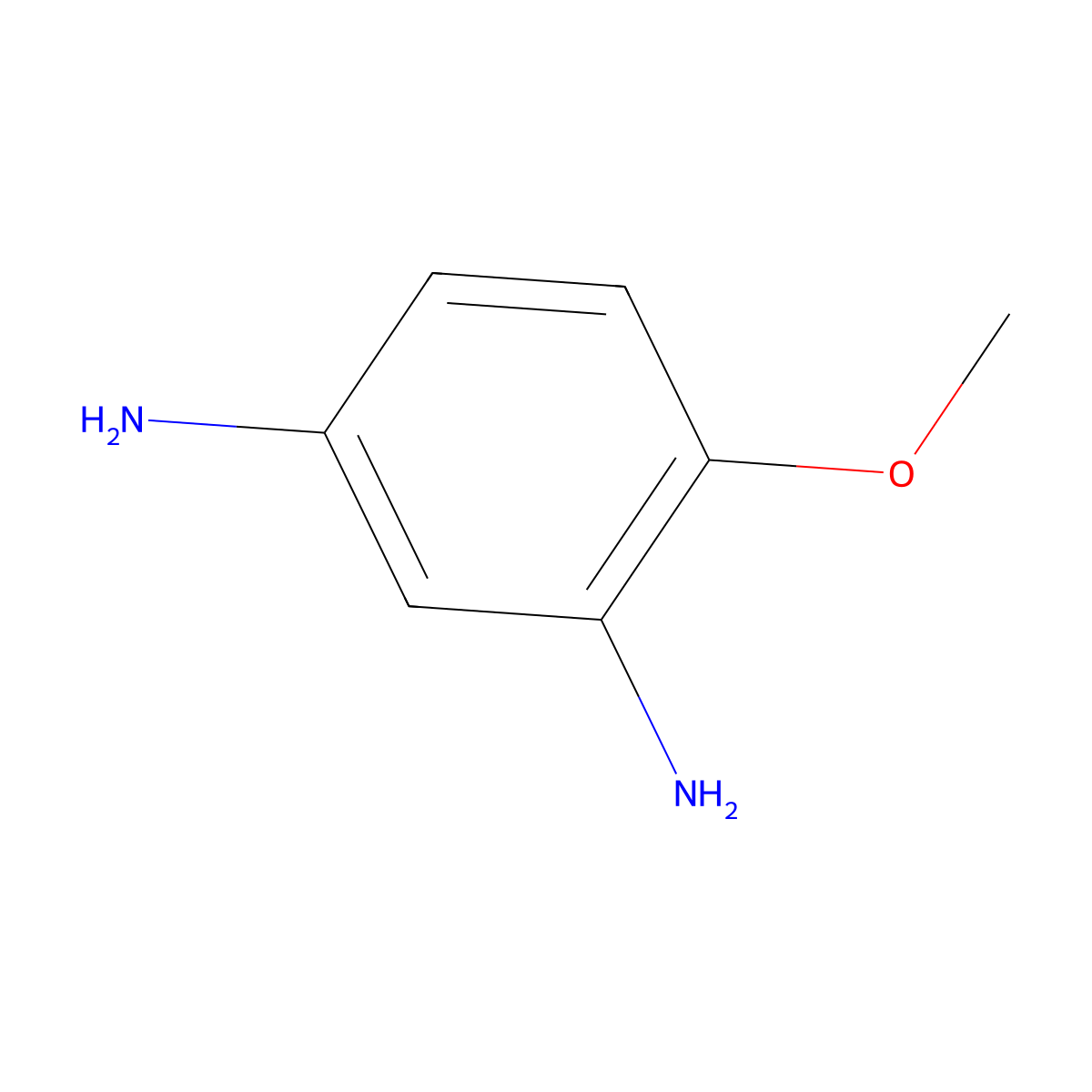 2,4-Diaminoanisole molecular structure, CAS 13438-27-2