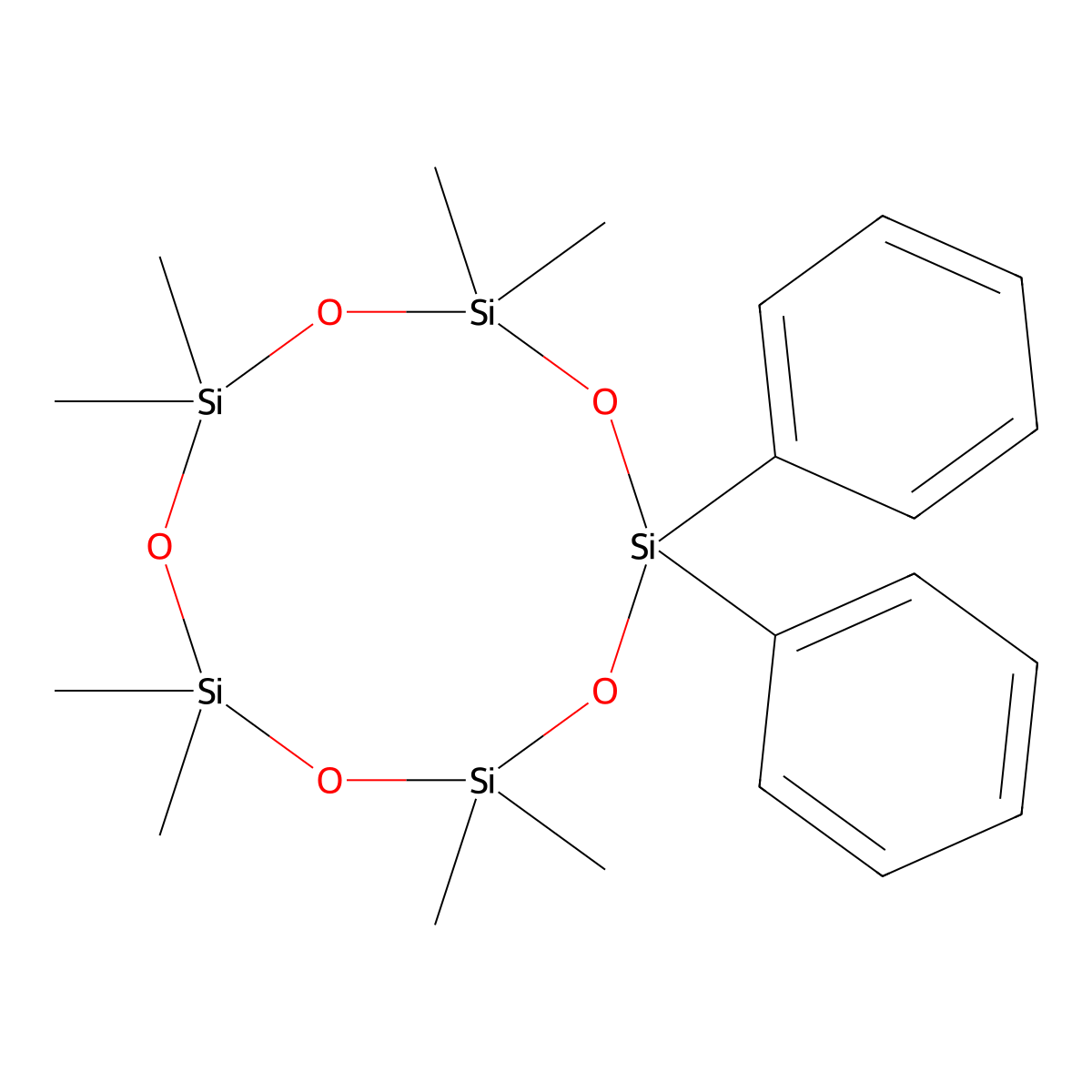 2,2,4,4,6,6,8,8-Octamethyl-10,10-diphenyl-1,3,5,7,9,2,4,6,8,10-pentaoxapentasilecane molecular structure, CAS 13438-48-7