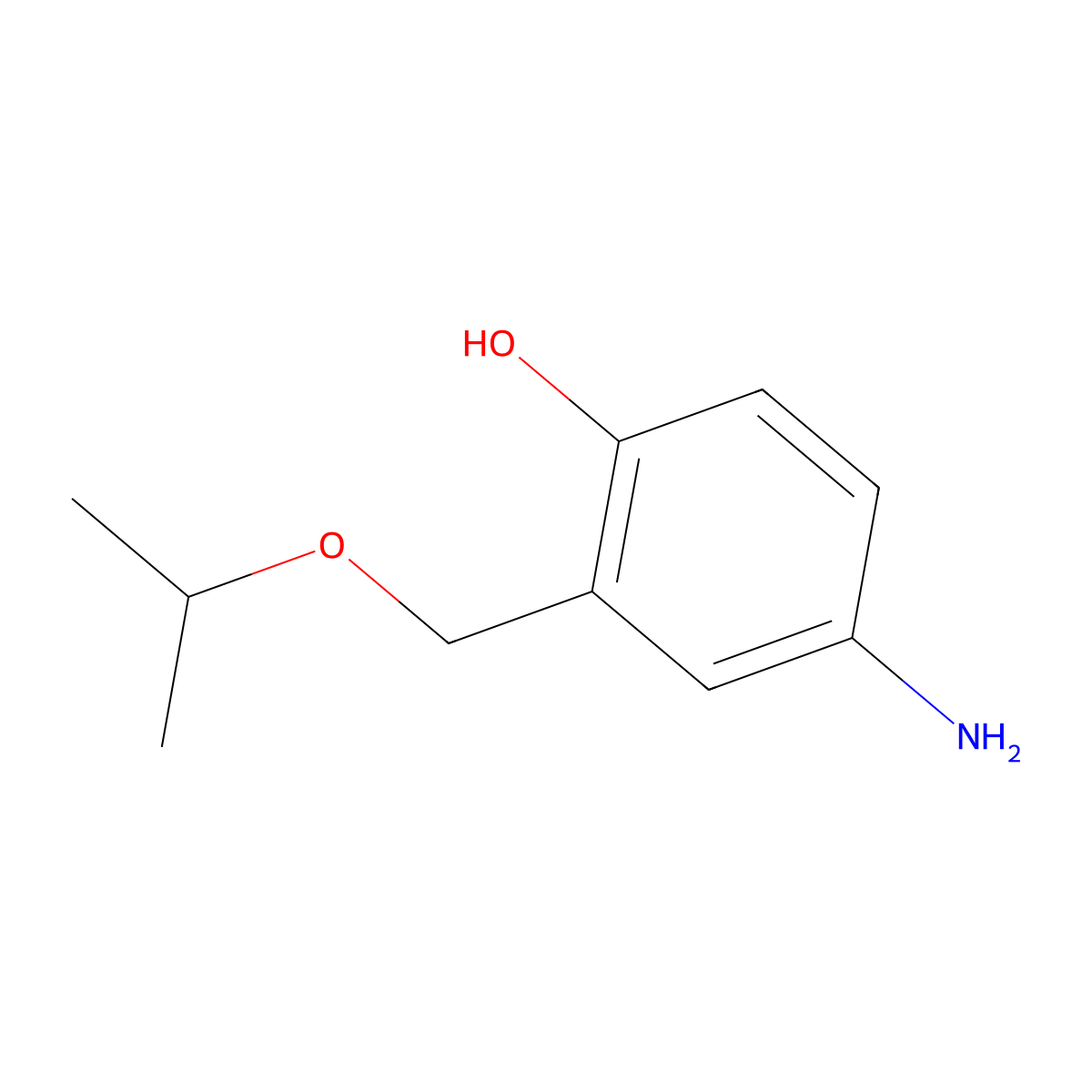 4-Amino-2-[(propan-2-yloxy)methyl]phenol molecular structure, CAS 134380-60-2