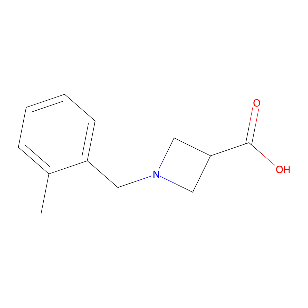 1-[(2-Methylphenyl)methyl]azetidine-3-carboxylic acid molecular structure, CAS 1343800-95-2