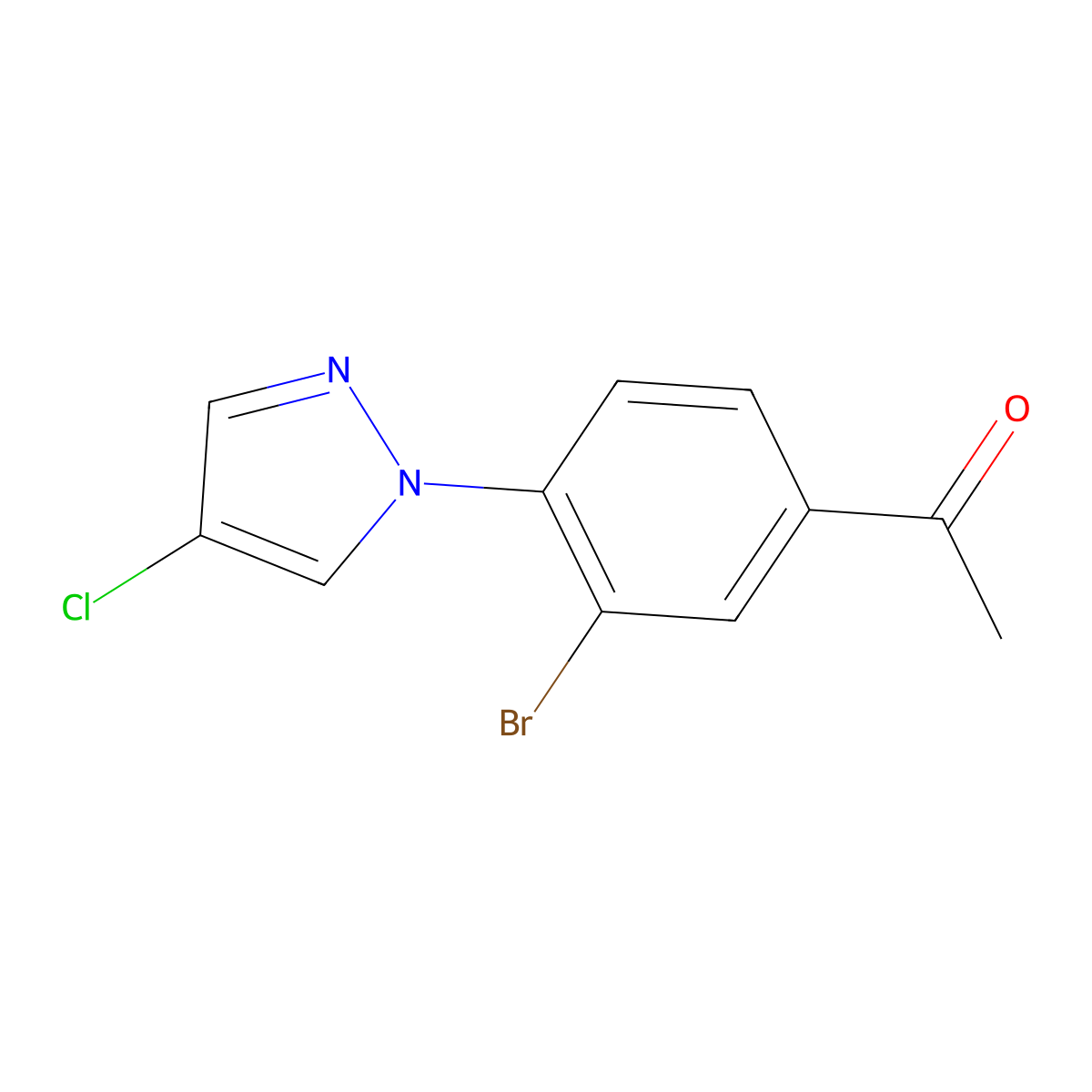 1-(3-Bromo-4-(4-chloro-1h-pyrazol-1-yl)phenyl)ethan-1-one molecular structure, CAS 1343801-42-2