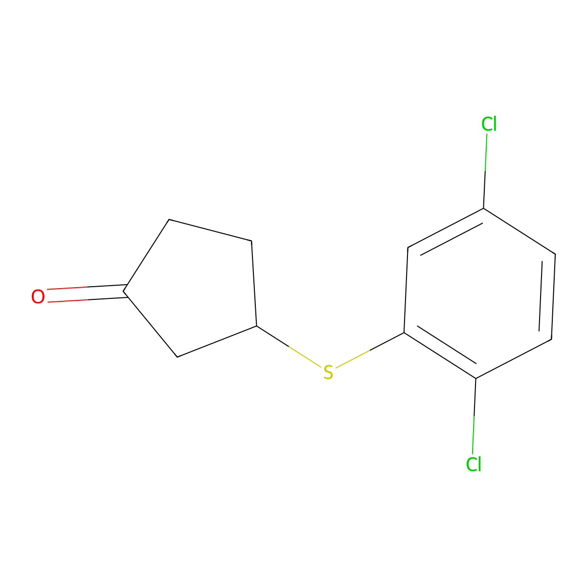 3-[(2,5-Dichlorophenyl)sulfanyl]cyclopentan-1-one molecular structure, CAS 1343803-17-7
