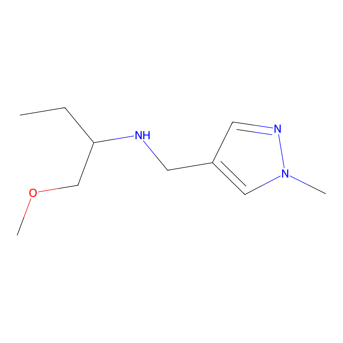 (1-Methoxybutan-2-yl)[(1-methyl-1H-pyrazol-4-yl)methyl]amine molecular structure, CAS 1343803-54-2