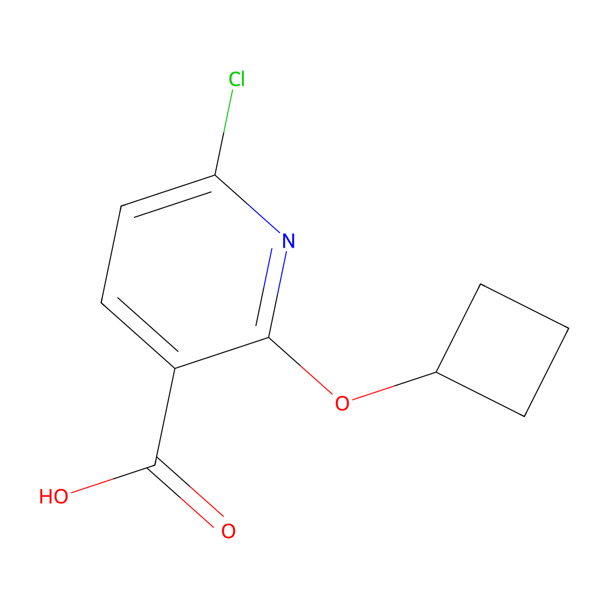 6-Chloro-2-cyclobutoxypyridine-3-carboxylic acid molecular structure, CAS 1343804-87-4