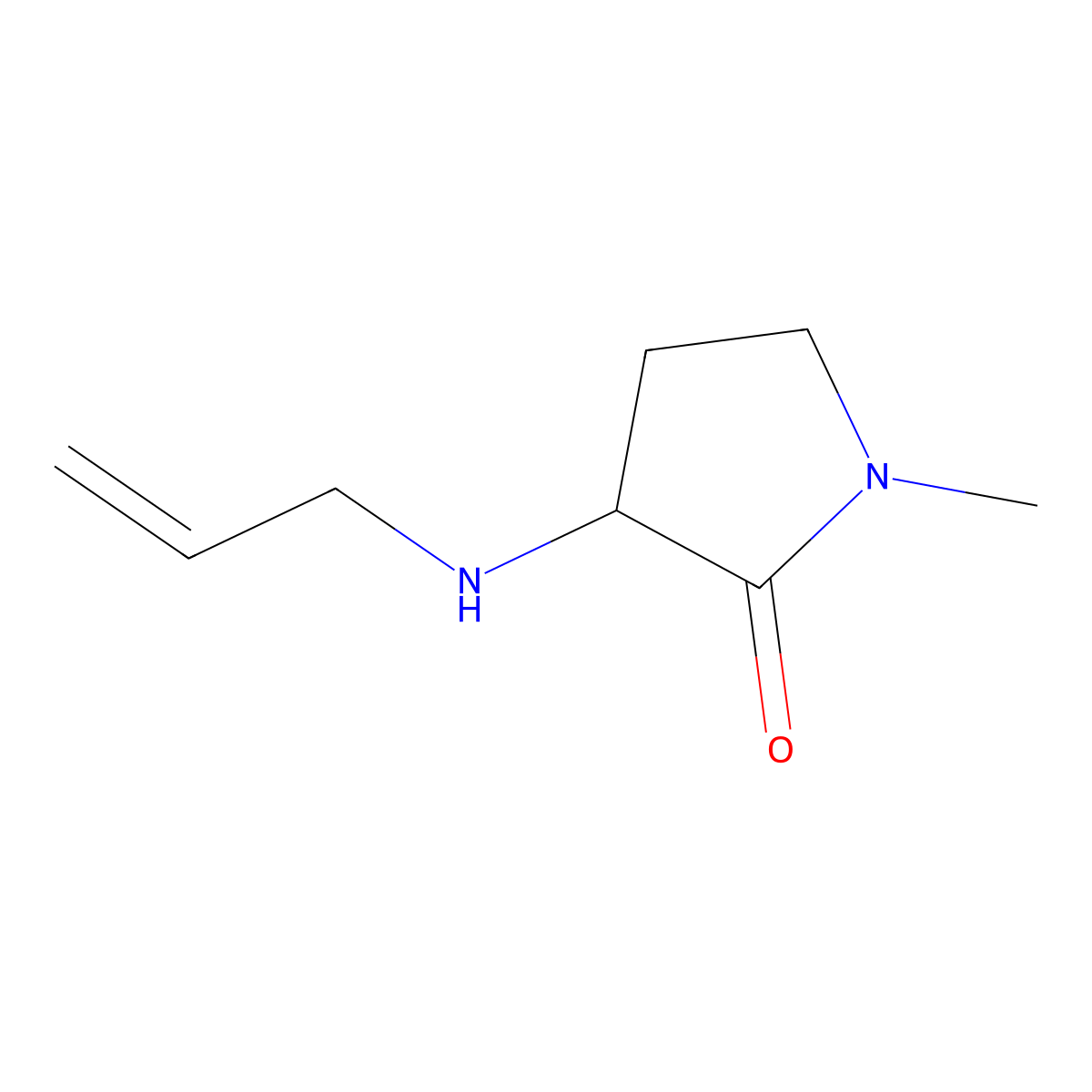 1-Methyl-3-[(prop-2-en-1-yl)amino]pyrrolidin-2-one molecular structure, CAS 1343805-37-7