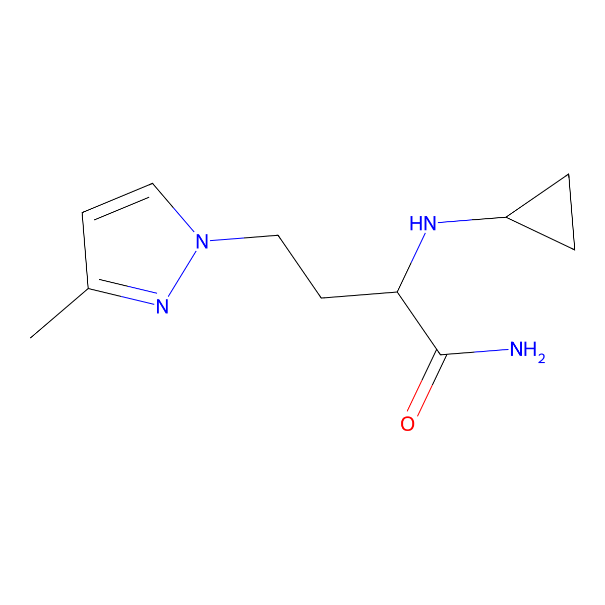 2-(Cyclopropylamino)-4-(3-methyl-1h-pyrazol-1-yl)butanamide molecular structure, CAS 1343805-51-5