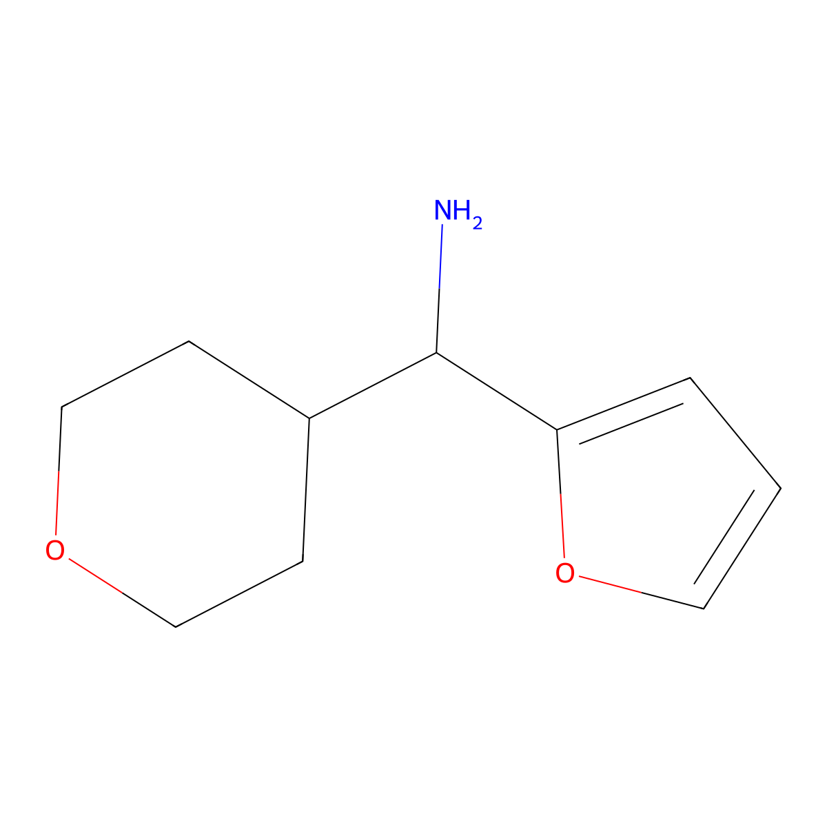 Furan-2-yl(tetrahydro-2H-pyran-4-yl)methanamine molecular structure, CAS 1343807-08-8