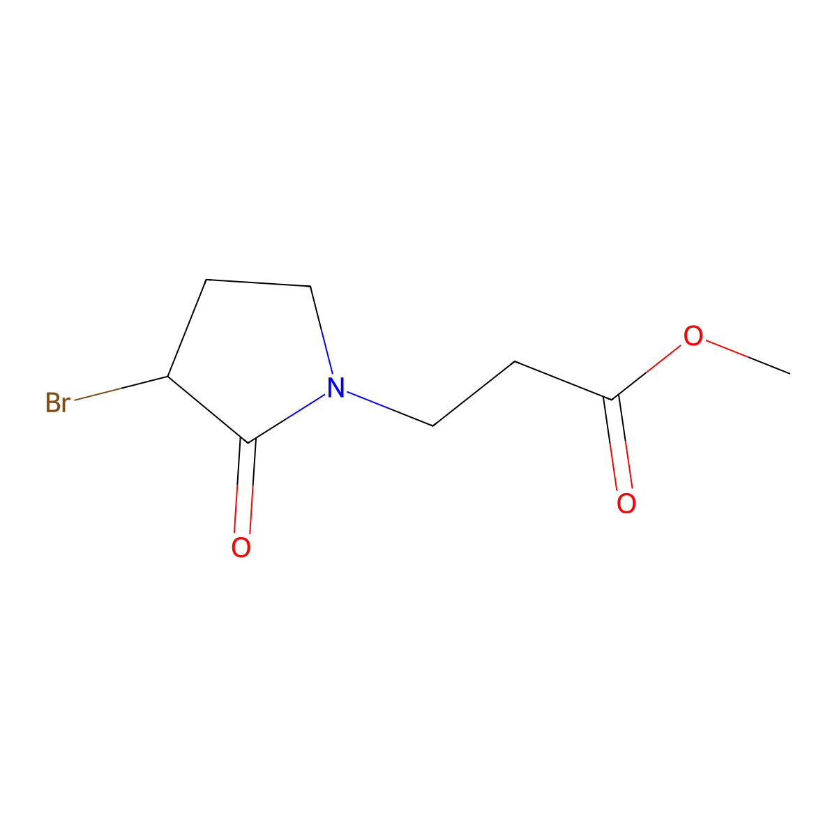 Methyl 3-(3-bromo-2-oxopyrrolidin-1-yl)propanoate molecular structure, CAS 1343810-32-1