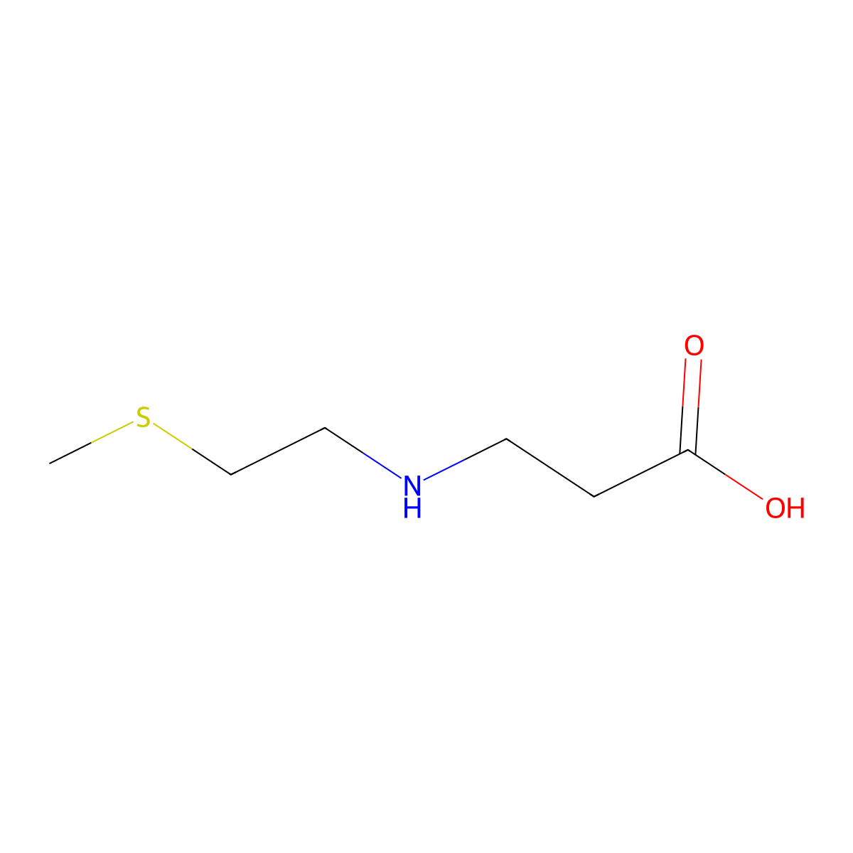 3-((2-(Methylthio)ethyl)amino)propanoic acid molecular structure, CAS 1343812-74-7