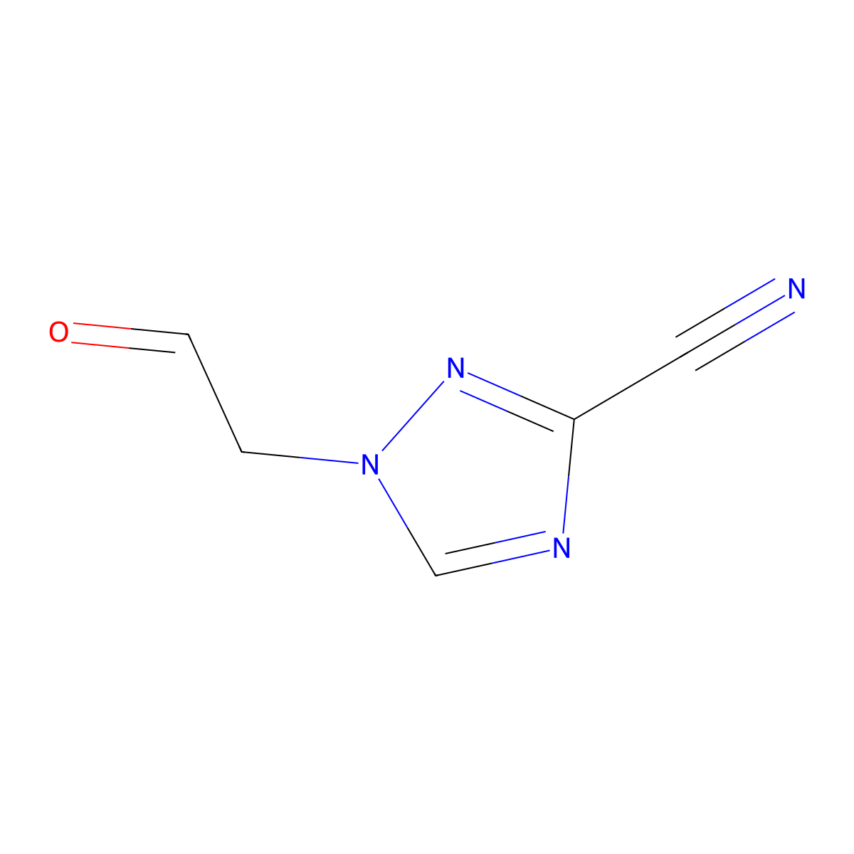 1-(2-oxoethyl)-1H-1,2,4-triazole-3-carbonitrile molecular structure, CAS 1343814-45-8
