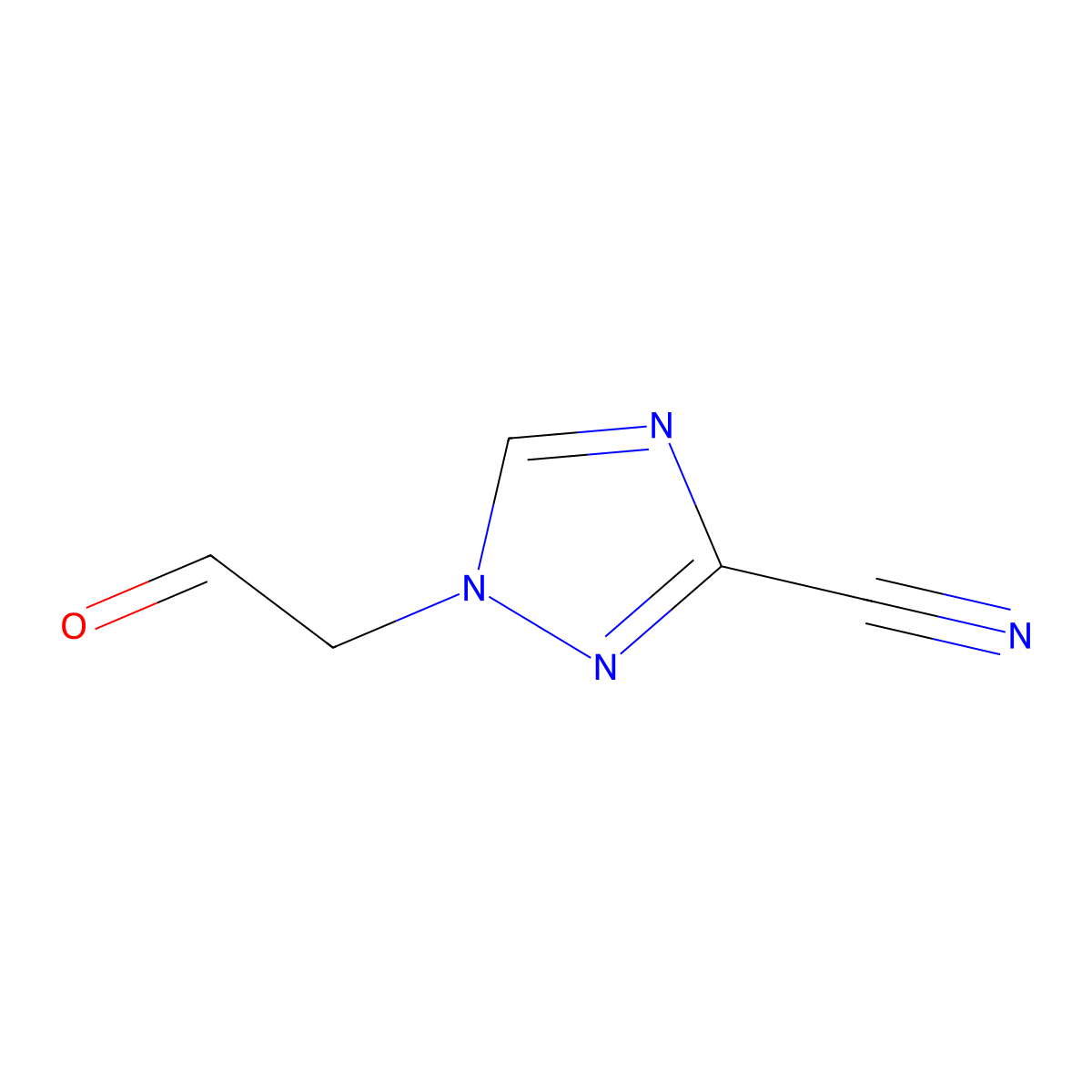 1-(2-oxoethyl)-1H-1,2,4-triazole-3-carbonitrile molecular structure, CAS 1343814-45-8