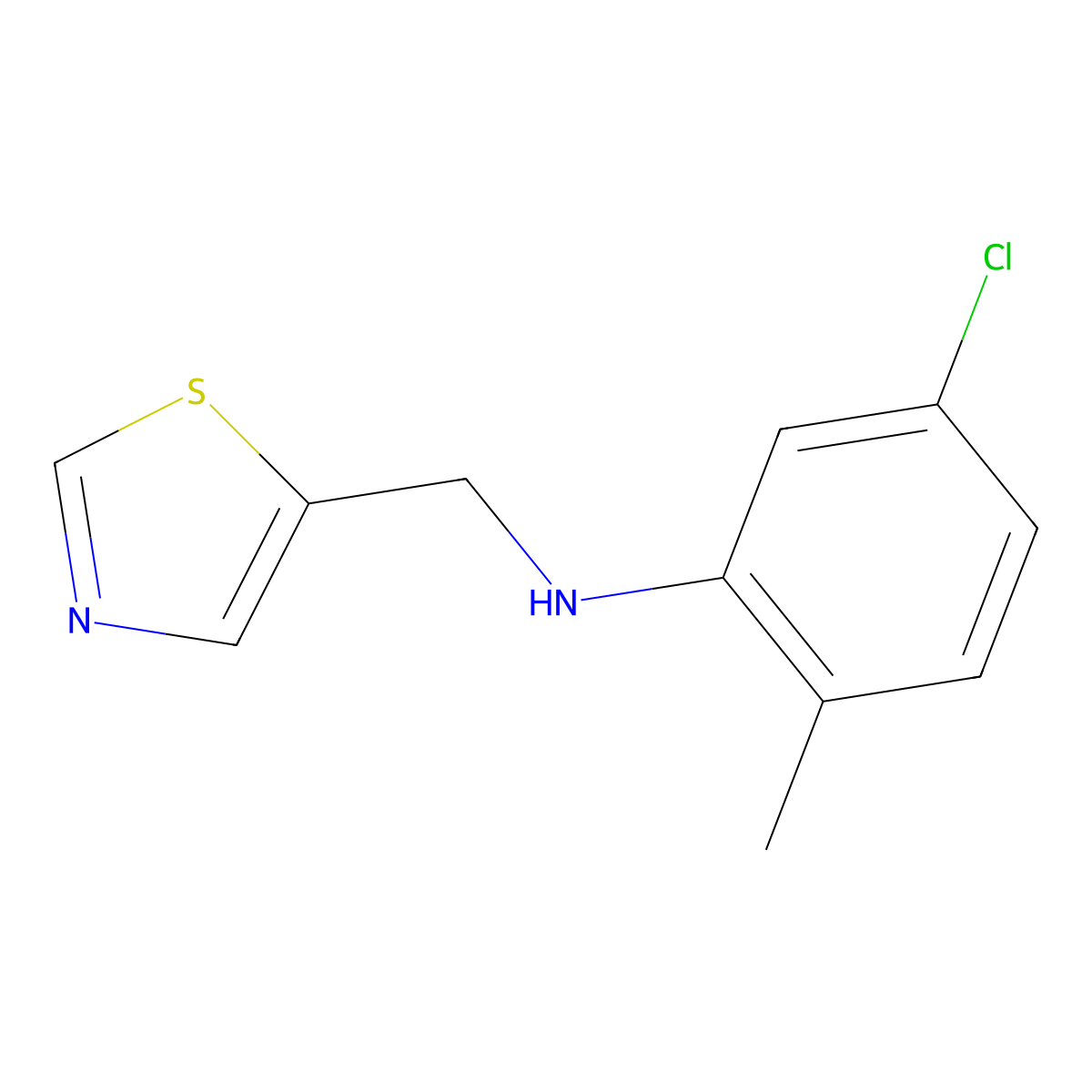 5-Chloro-2-methyl-N-(thiazol-5-ylmethyl)aniline molecular structure, CAS 1343815-55-3