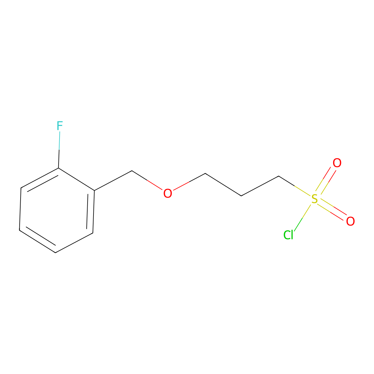 3-((2-Fluorobenzyl)oxy)propane-1-sulfonyl chloride molecular structure, CAS 1343817-34-4