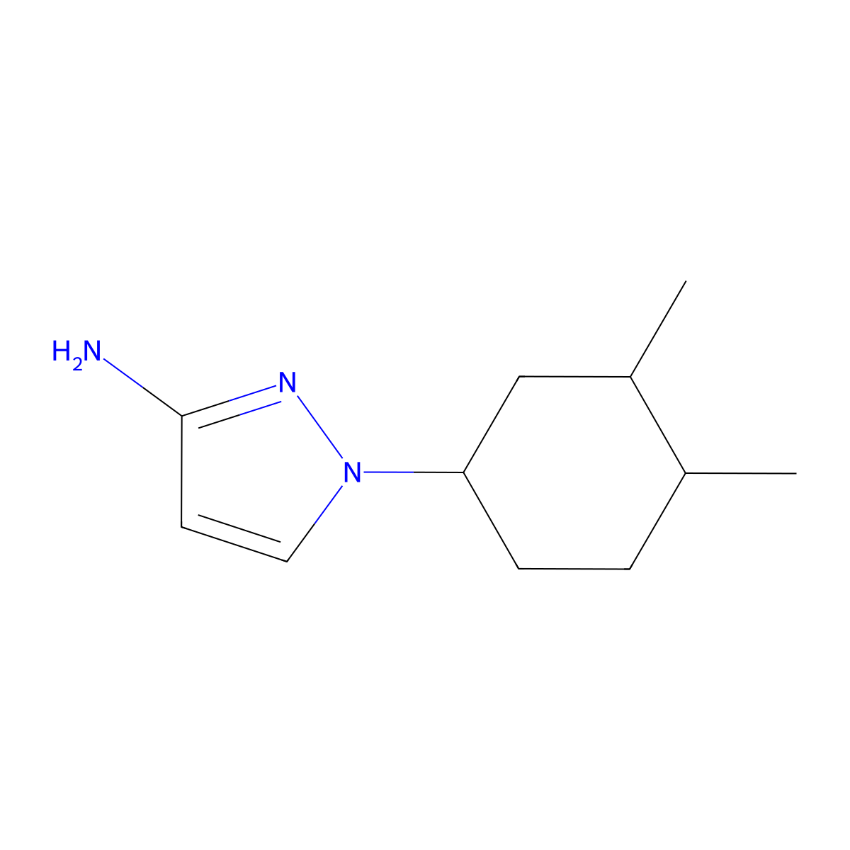 1-(3,4-dimethylcyclohexyl)-1H-pyrazol-3-amine molecular structure, CAS 1343817-72-0