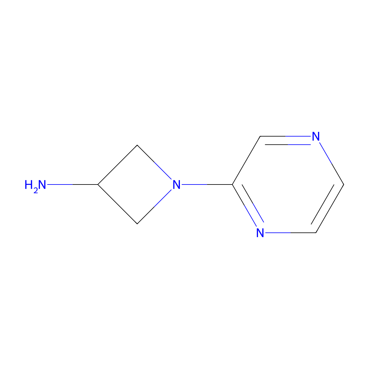 1-(Pyrazin-2-yl)azetidin-3-amine molecular structure, CAS 1343817-95-7