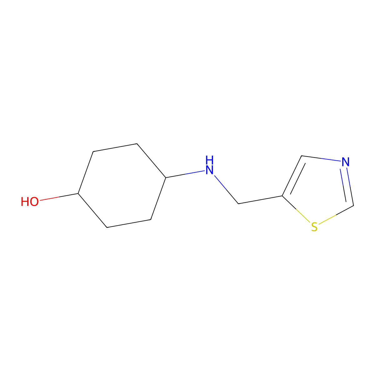 4-{[(1,3-Thiazol-5-yl)methyl]amino}cyclohexan-1-ol molecular structure, CAS 1343818-98-3