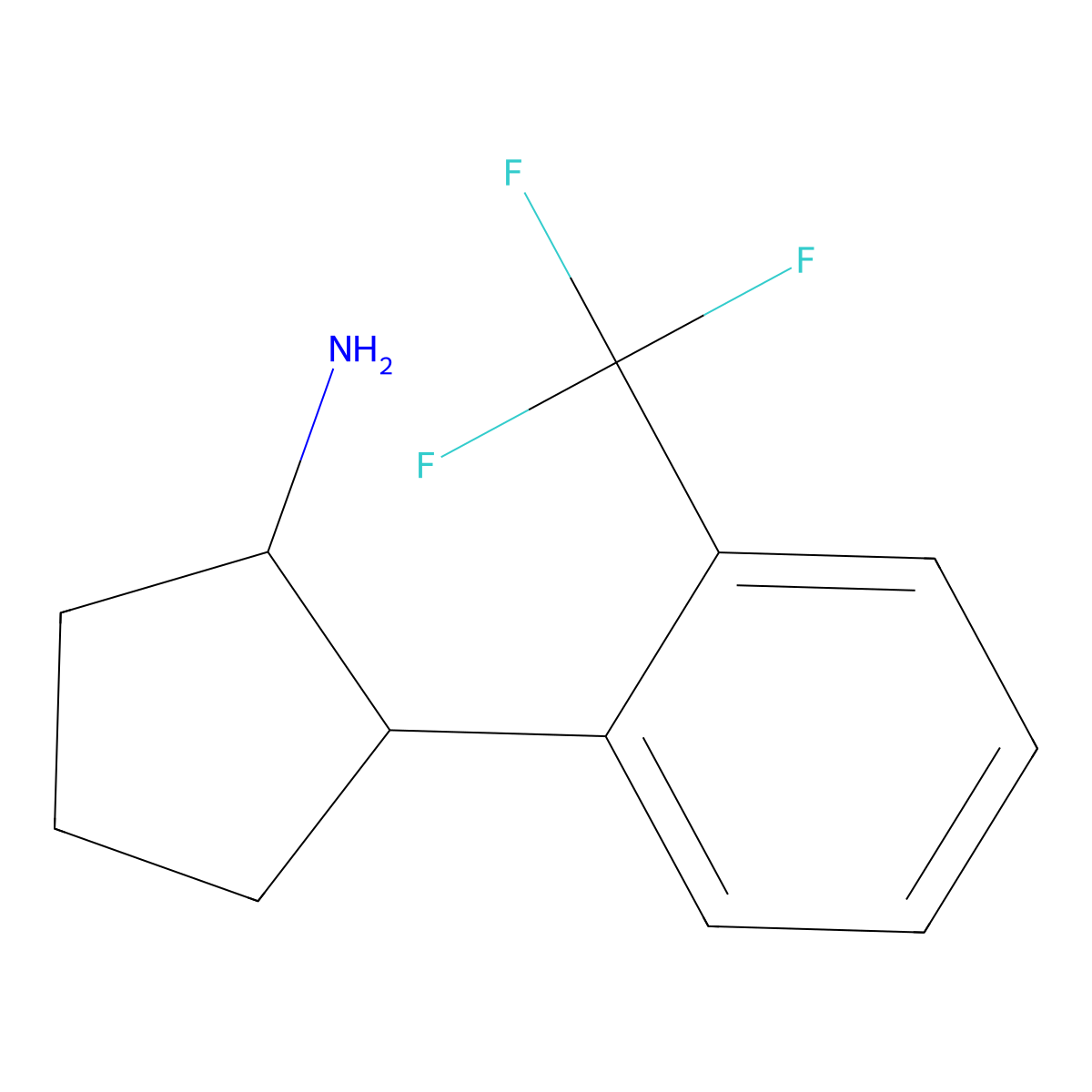 2-[2-(Trifluoromethyl)phenyl]cyclopentan-1-amine molecular structure, CAS 1343819-12-4