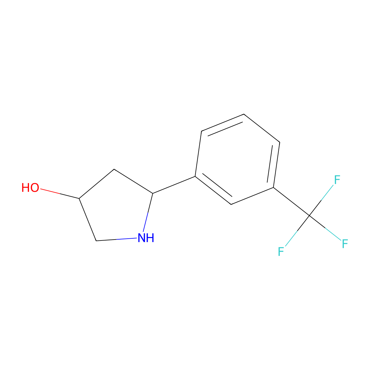 5-[3-(Trifluoromethyl)phenyl]pyrrolidin-3-ol molecular structure, CAS 1343819-81-7