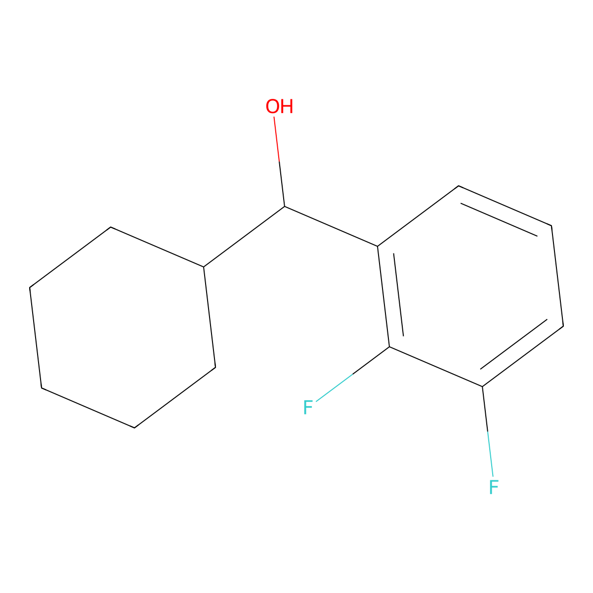 alpha-Cyclohexyl-2,3-difluorobenZenemethanol molecular structure, CAS 1343820-19-8