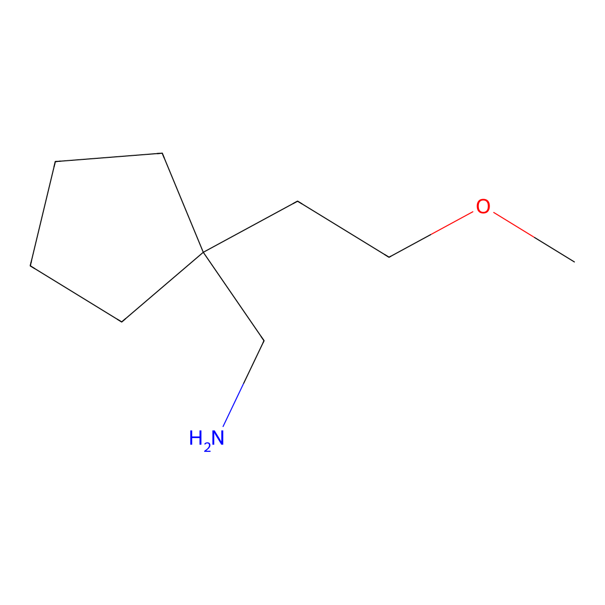 [1-(2-Methoxyethyl)cyclopentyl]methanamine molecular structure, CAS 1343821-06-6