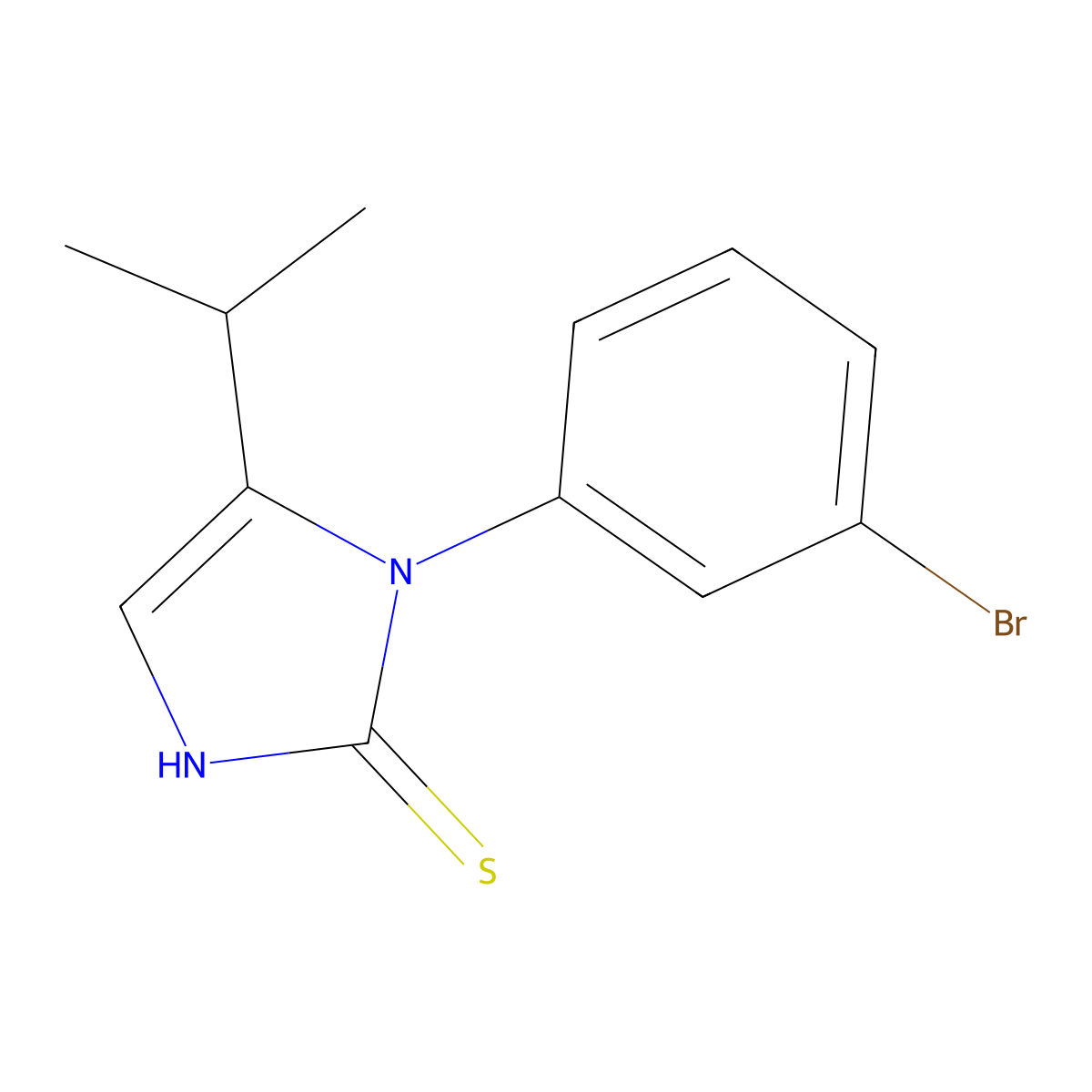 1-(3-bromophenyl)-5-(propan-2-yl)-1H-imidazole-2-thiol molecular structure, CAS 1343821-39-5