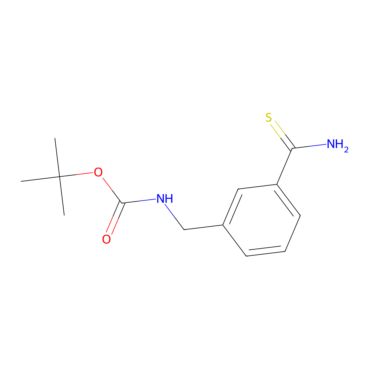 tert-butyl N-((3-carbamothioylphenyl)methyl)carbamate molecular structure, CAS 1343823-07-3