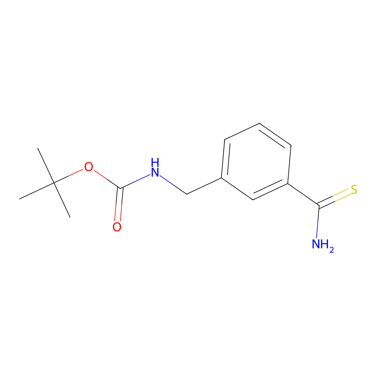 tert-butyl N-((3-carbamothioylphenyl)methyl)carbamate molecular structure, CAS 1343823-07-3